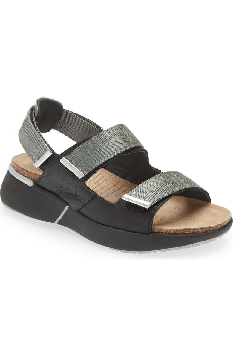 Naot Odyssey Slingback Sandal, Main, color, Soft Black/ Sterling/ Silver