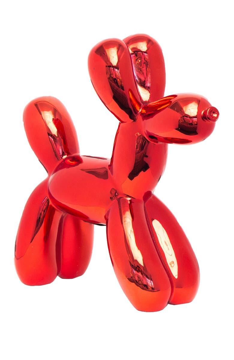 INTERIOR ILLUSIONS Plus Red Balloon Dog Bank, Main, color, Red