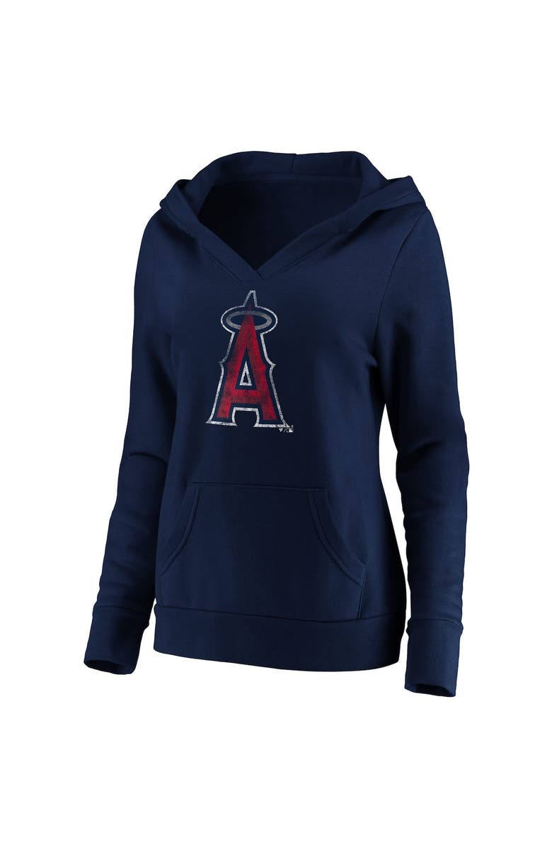 FANATICS Women's Fanatics Branded Navy Los Angeles Angels Core Team Crossover V-Neck Pullover Hoodie, Alternate, color, 