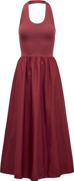 Ever New Margot Mixed Media Halter Neck Dress