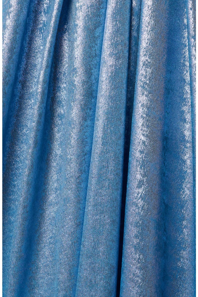 Foil Chiffon Strapless Gown, Alternate, color, AZURE BLUE