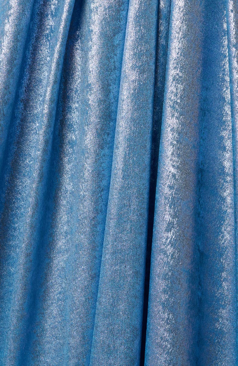 Adrianna Papell Foil Chiffon Strapless Gown, Alternate, color, Azure Blue