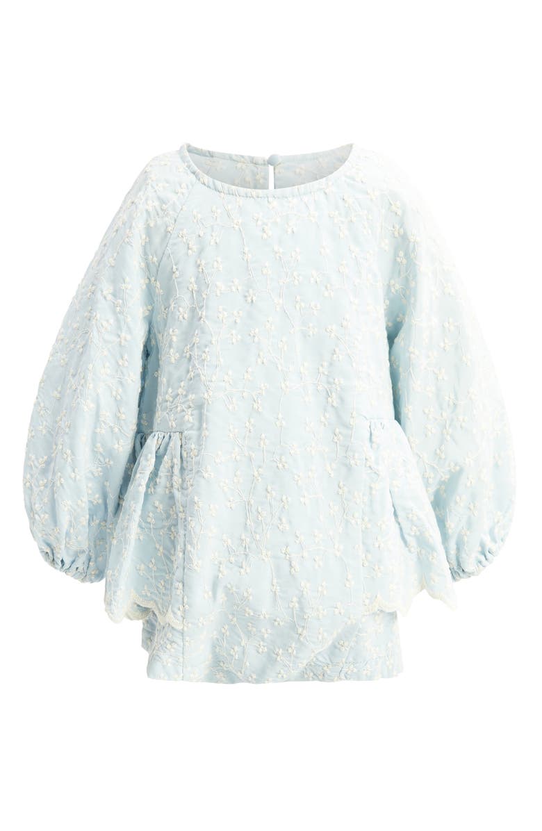 Bardot Junior Kids' Floral Embroidery Cotton Blend Romper, Main, color,