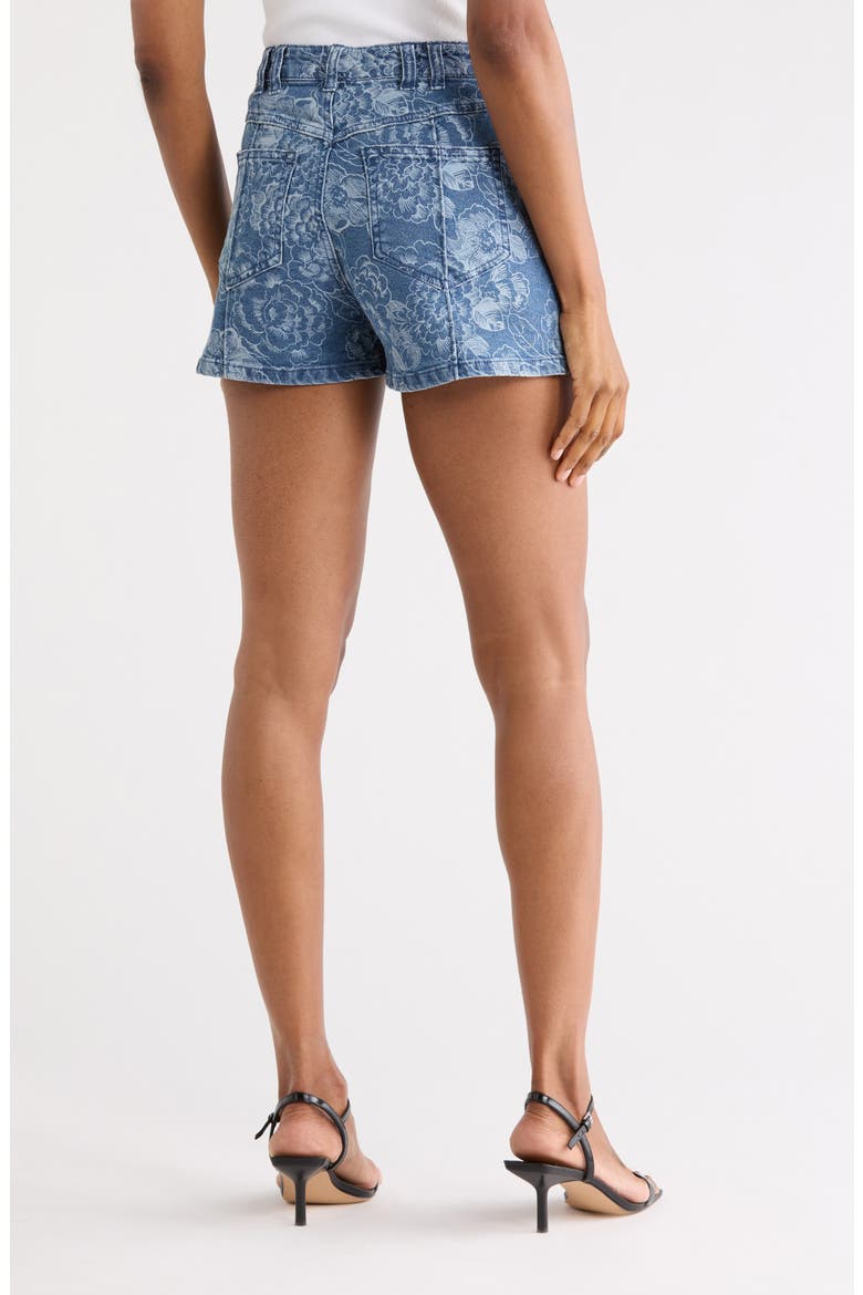 Floral Button Fly Denim Shorts, Alternate, color, DARK WASH SKETCHED FLORAL