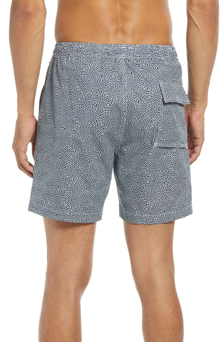 Psycho Bunny Coral Print Swim Trunks, Alternate, color,