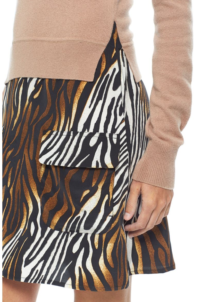 'Shirley' Silk & Cashmere Dress (Nordstrom Exclusive), Alternate, color, BLACK/CAMEL MULTI
