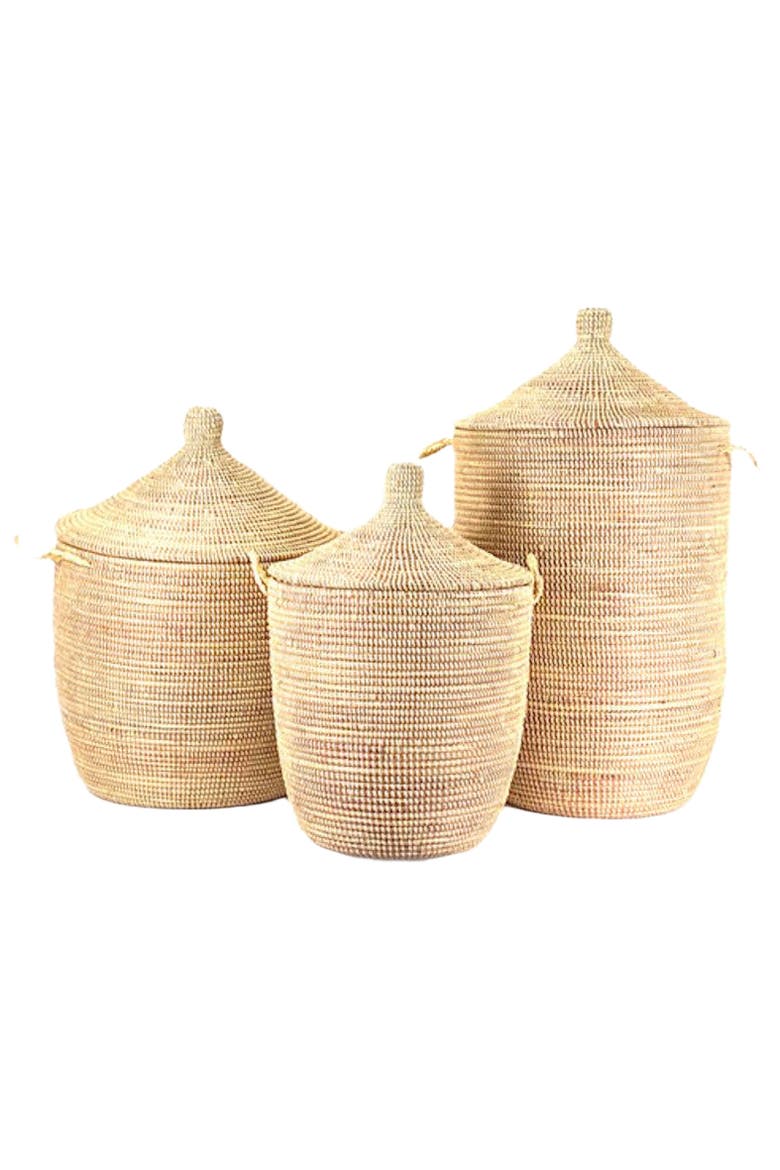 Dou Lid Storage Basket Monochrome Medium Storage, Alternate, color, Natural