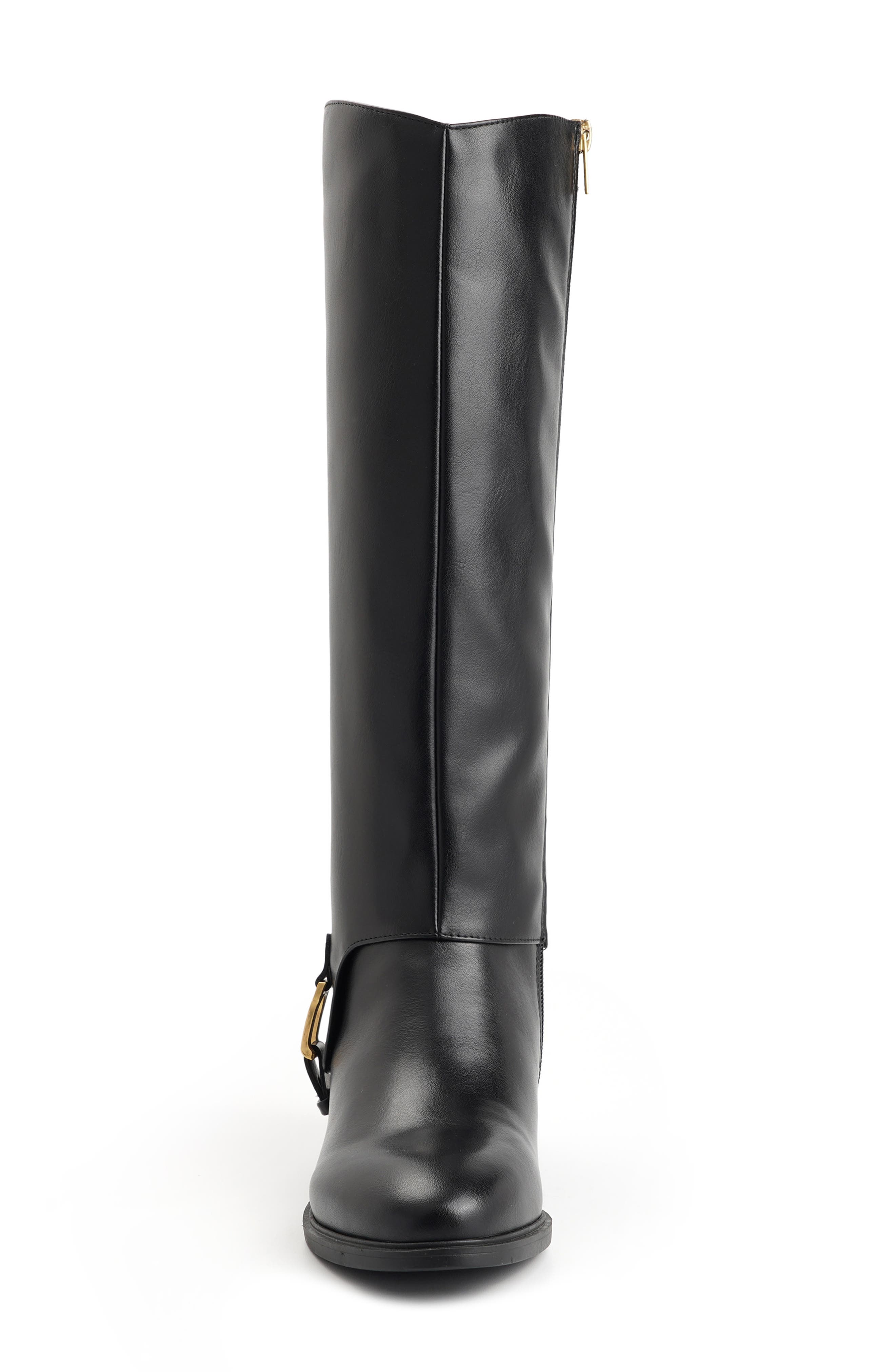 Yuki Faux Leather Knee High Boot, Alternate, color, BLACK