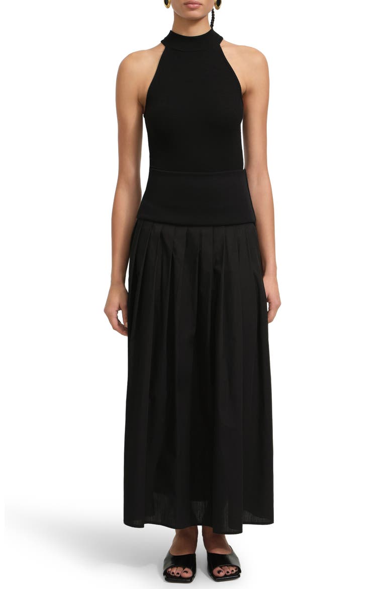 Doris Sleeveless Rib Bodysuit, Main, color, BLACK