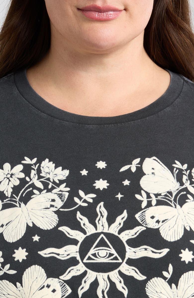 Lucky Brand Mirror Butterfly Sun Cotton Graphic T-Shirt, Alternate, color, 