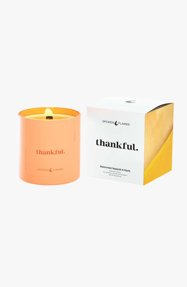Spoken Flames Thankful Candle, Alternate, color, Peach