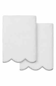 Adornia Scallop Set of 2 Hand Towels