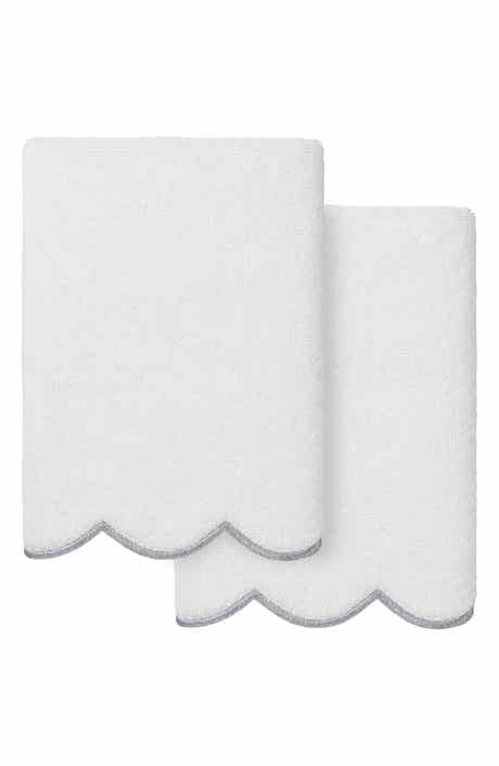 Adornia Scallop Set of 2 Hand Towels