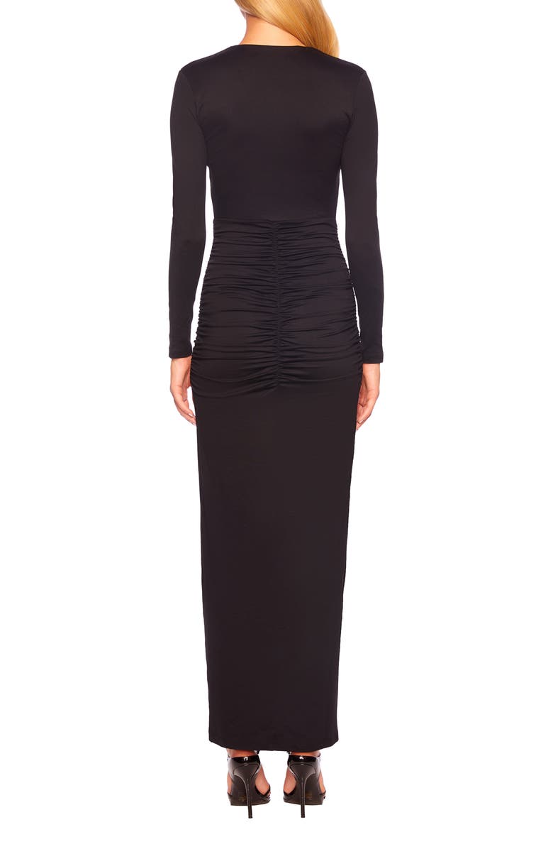 Susana Monaco Plunge Neck Long Sleeve Body-Con Dress, Alternate, color, 