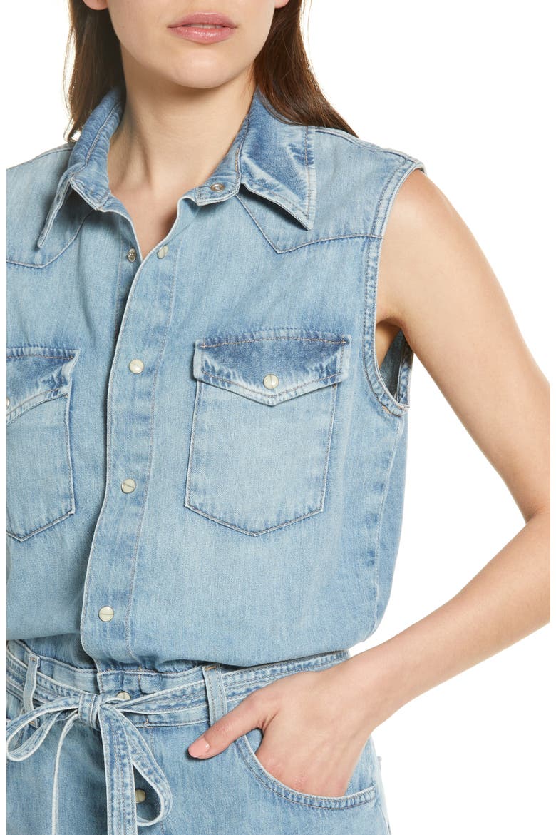 Dakotah Sleeveless Denim Jumpsuit, Alternate, color, WAVERLY DRIVE