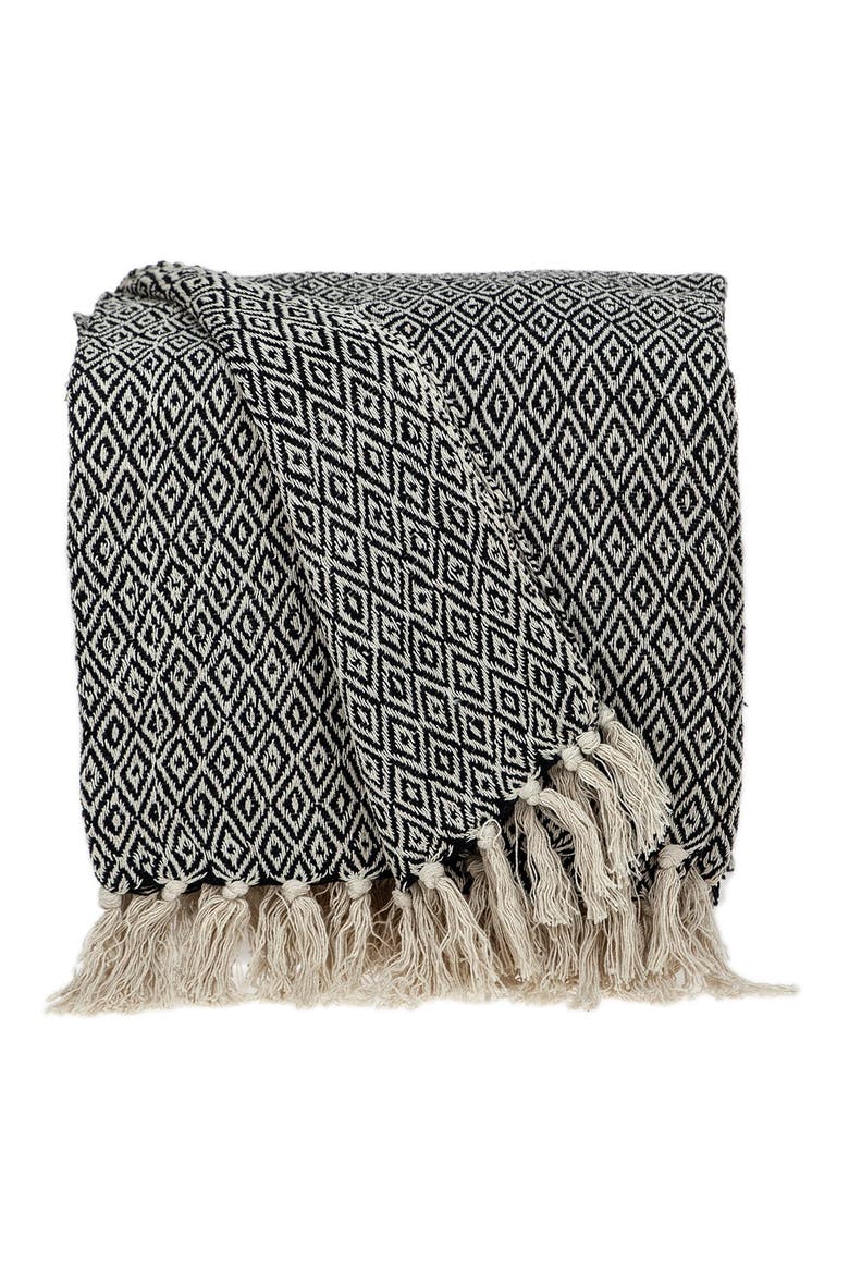 Sasha Casual Beige 52" x 67" Woven Handloom Throw, Main, color, BEIGE