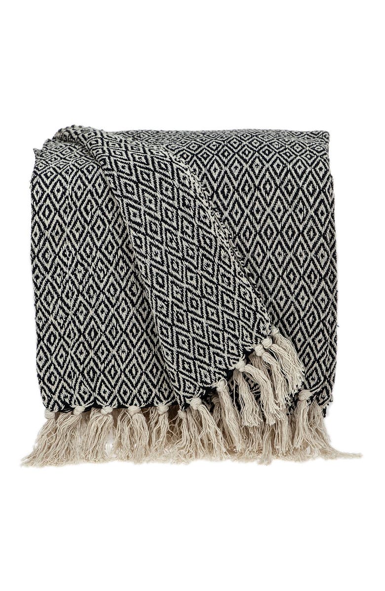 PARKLAND COLLECTION Sasha Casual Beige 52" x 67" Woven Handloom Throw, Main, color, Beige