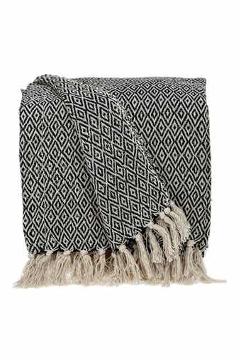 PARKLAND COLLECTION Sasha Casual Beige 52" x 67" Woven Handloom Throw