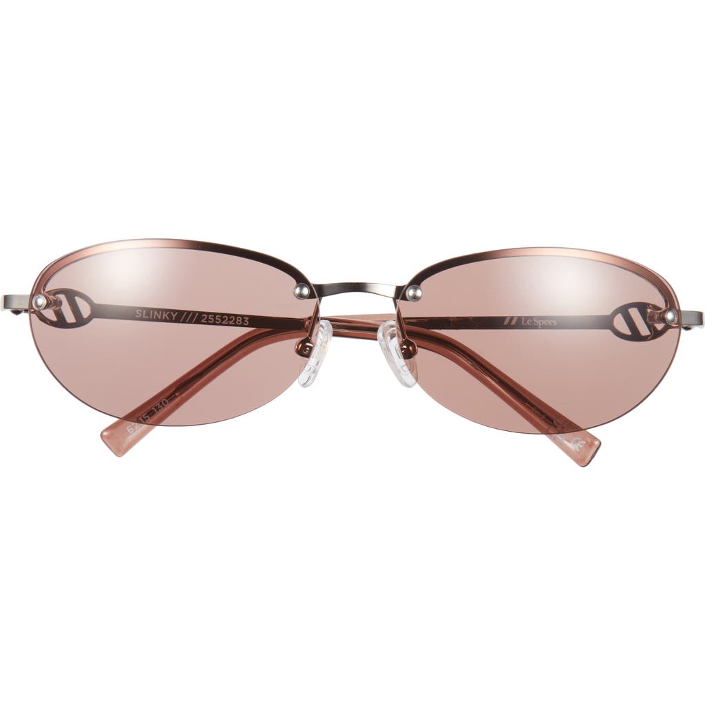 Le Specs Slinky 62mm Oval Sunglasses In Brown