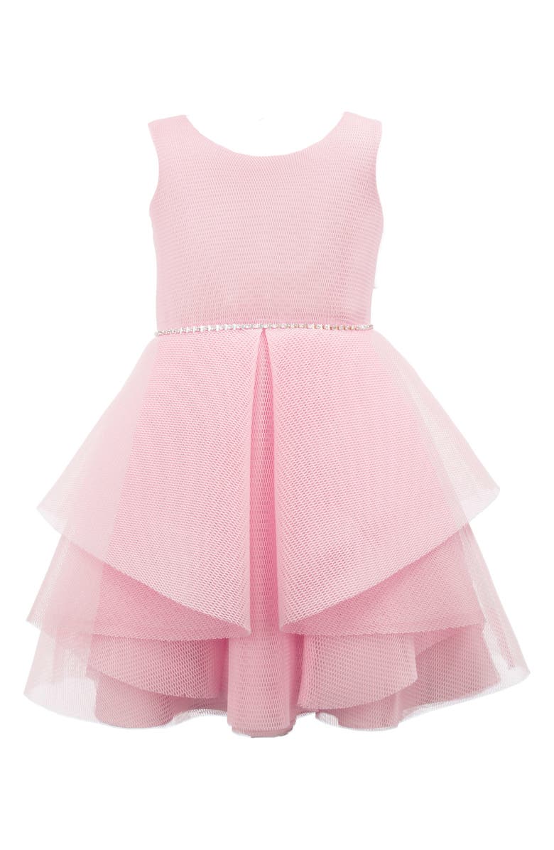 David Charles Wrapover Mesh Dress, Main, color, 