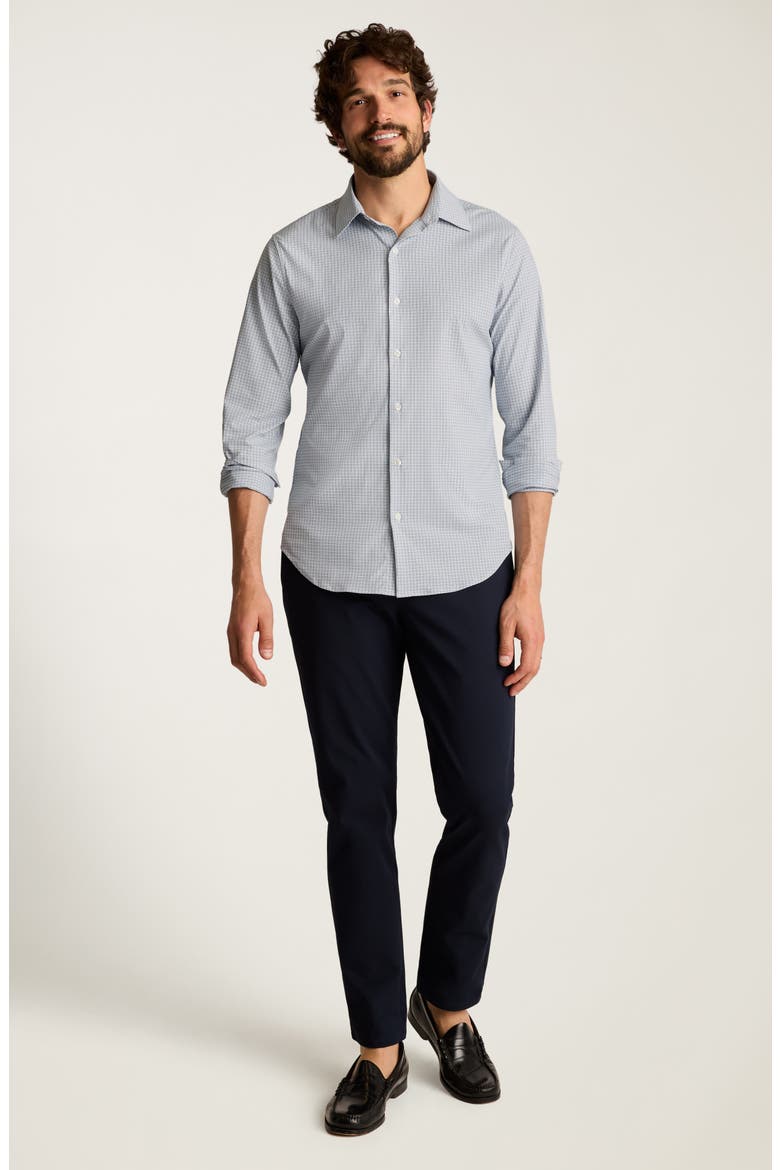 Tech Slim Fit Solid Button-Up Shirt, Alternate, color, HENRY MICRO CHECK C11