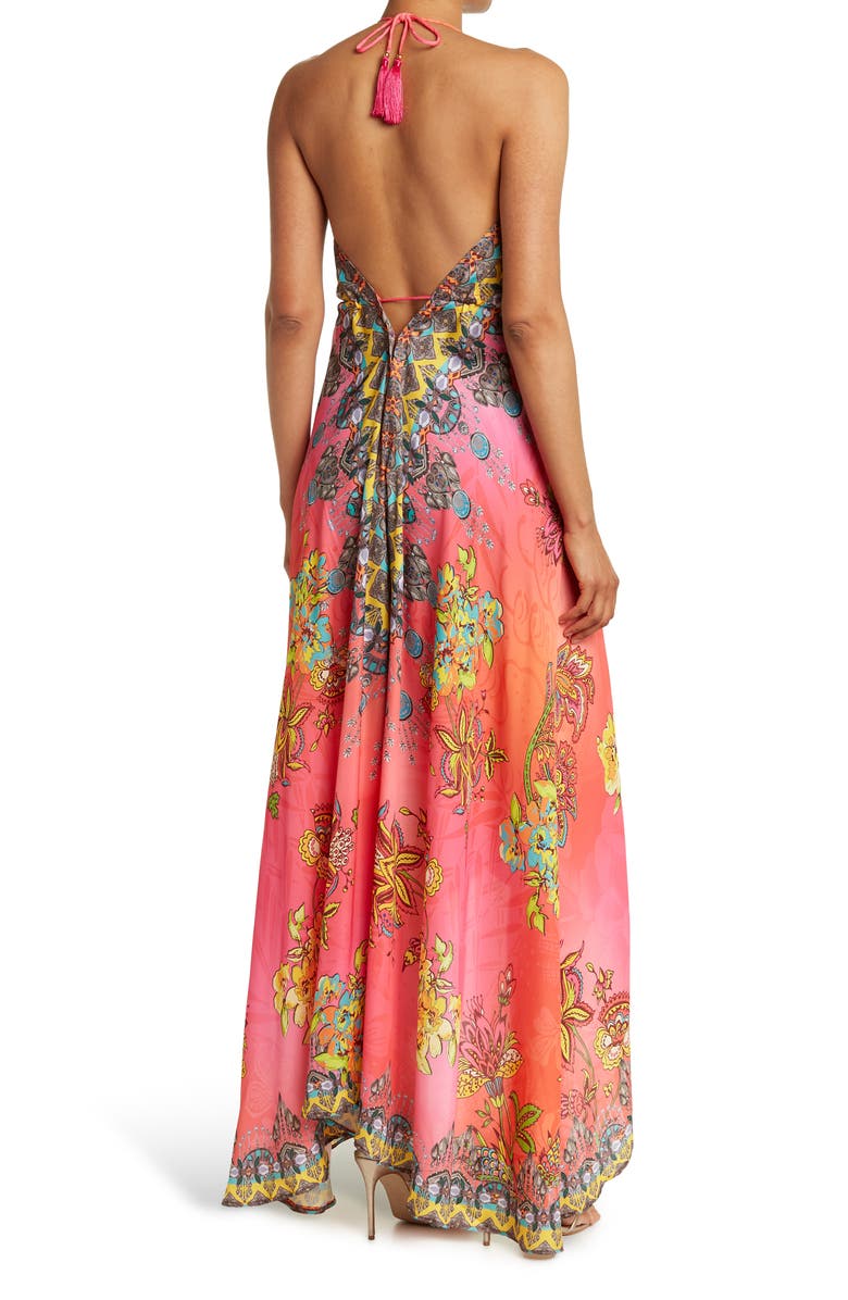 RANEES Floral Print Halter Cover-Up Dress, Alternate, color,