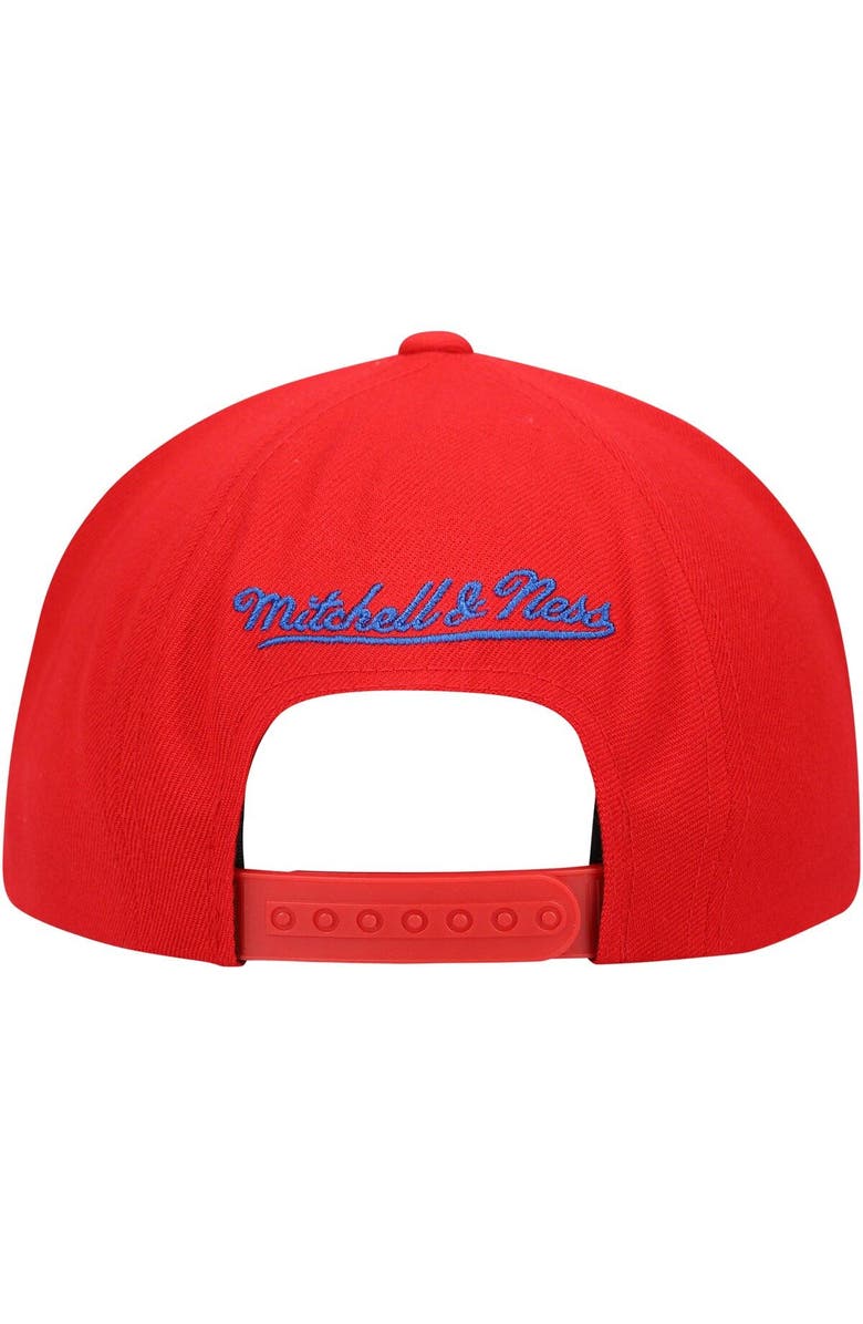 Mitchell & Ness Men's Mitchell & Ness Red Philadelphia 76ers Hardwood Classics Big Face Callout Snapback Hat, Alternate, color, Red