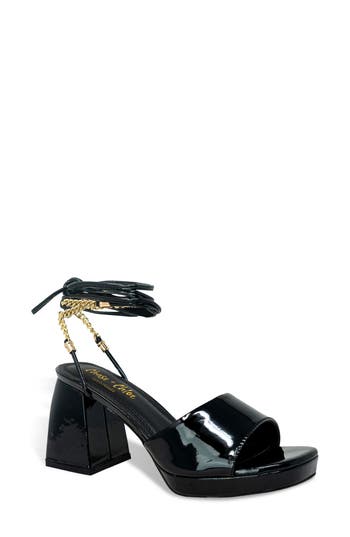 Chase & Chloe Chase And Chloe Zendaya Chain Ankle Wrap Platform Sandal