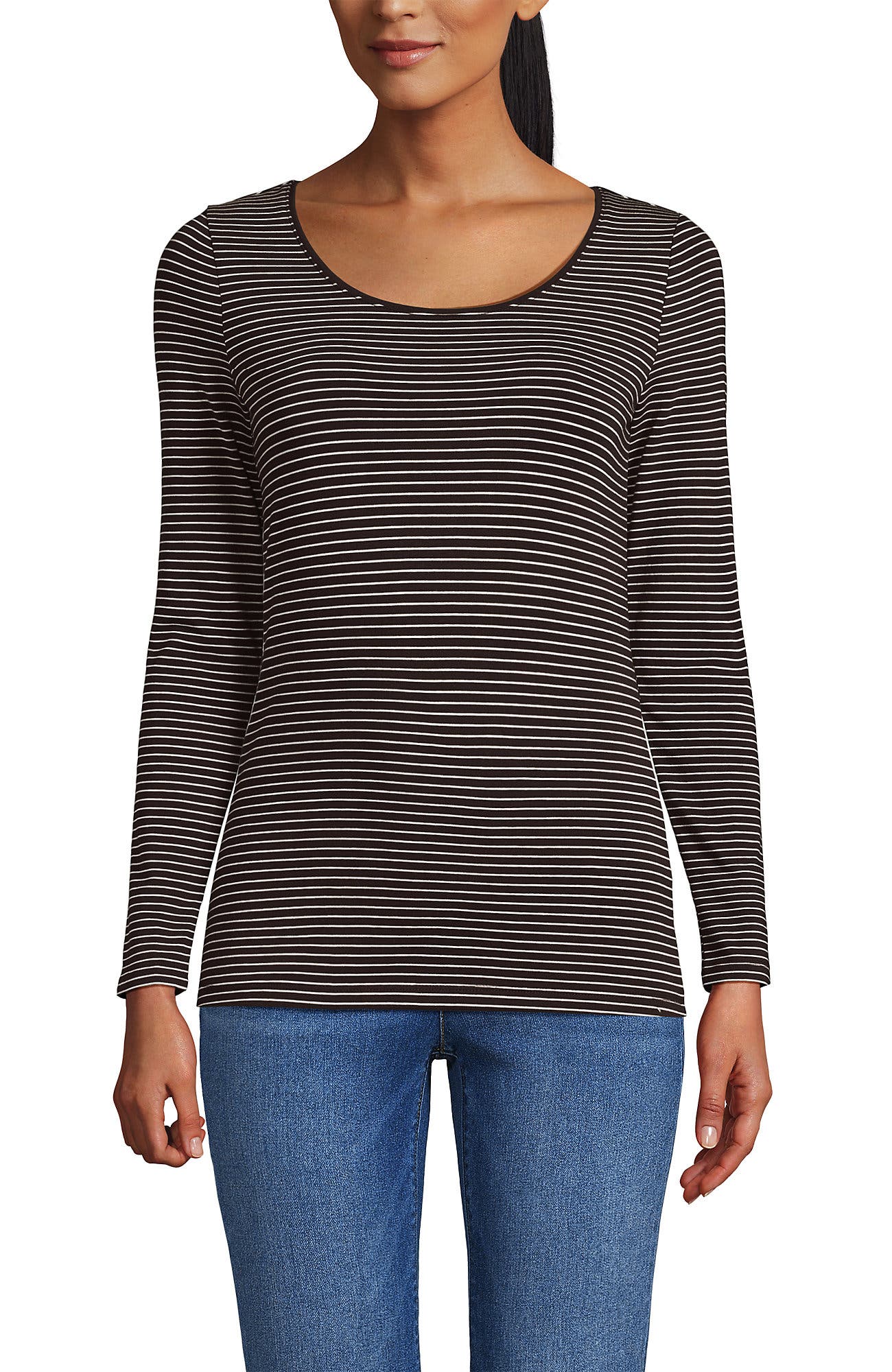 Rich Coffee Thin Stripe