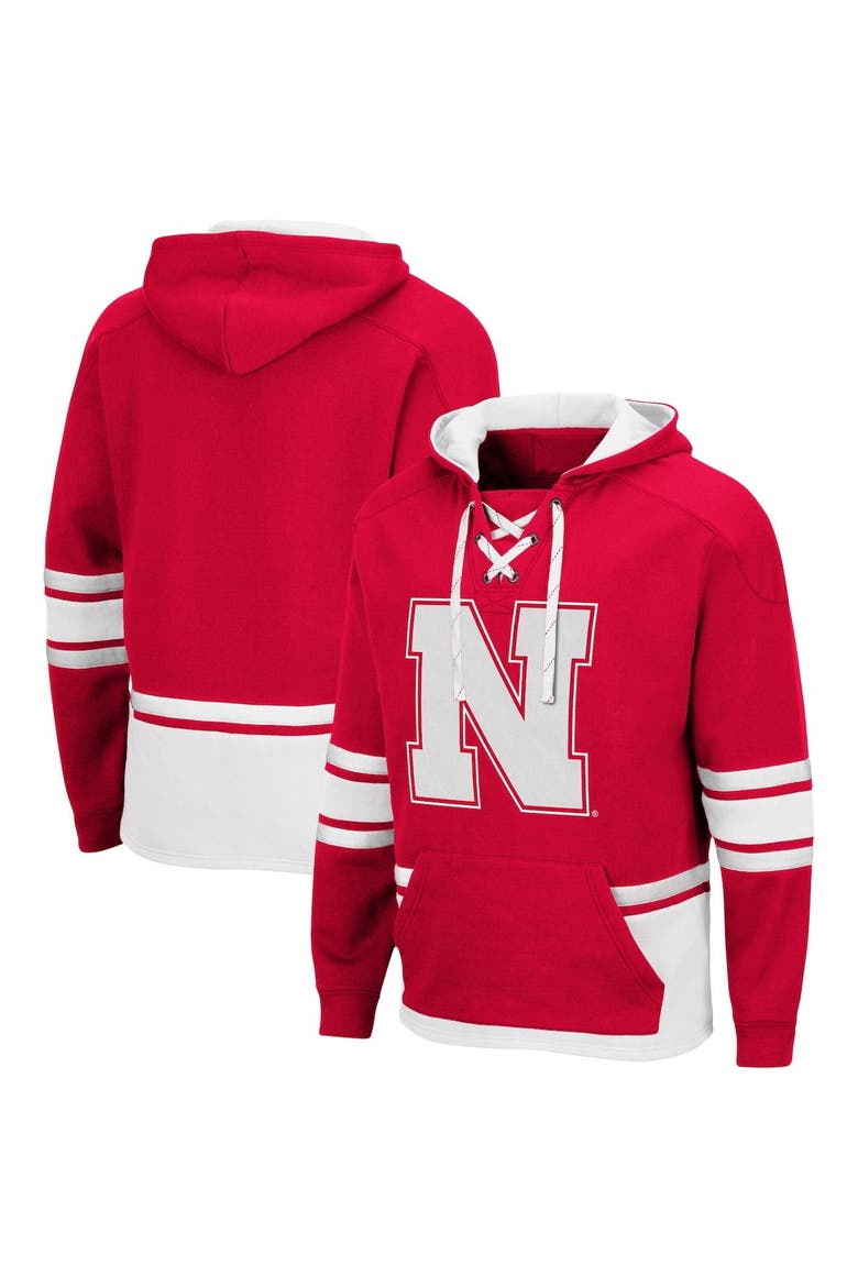Men's Colosseum Scarlet Nebraska Huskers Lace Up 3.0 Pullover Hoodie, Main, color, Scarlet