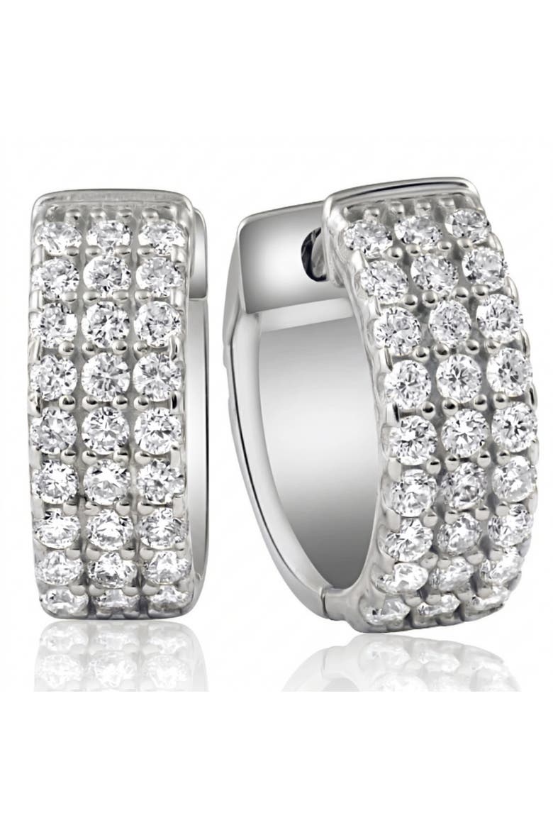 1/2 Ct Diamond  Hoops Women's Earrings Silver Lab Grown, Main, color, Silver