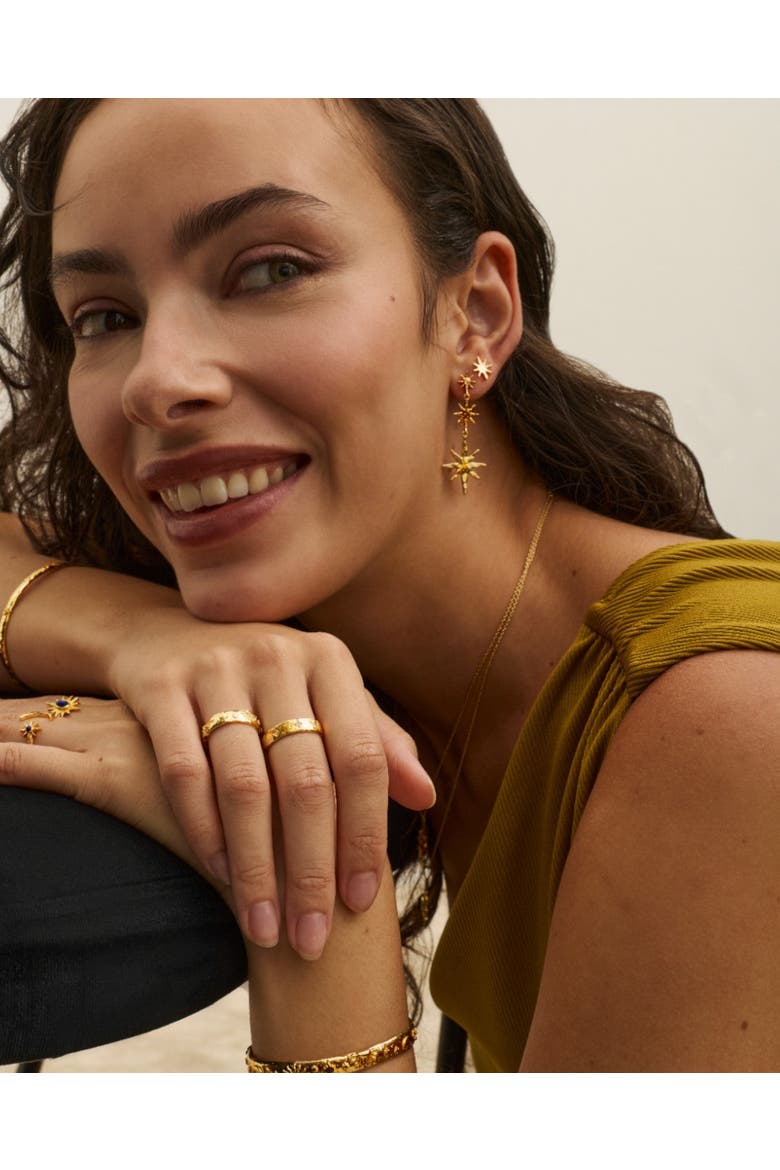 Star Drop Earrings, Alternate, color, Gold