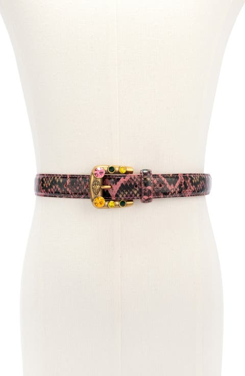 Maddox Snakeskin-Print Belt