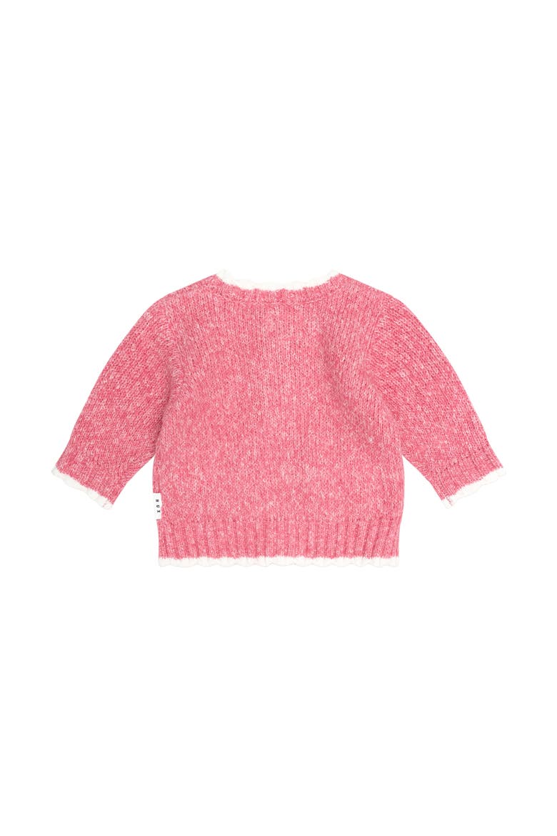 Berry 3D Bow Scalloped Cardi, Alternate, color, Dusty Berry