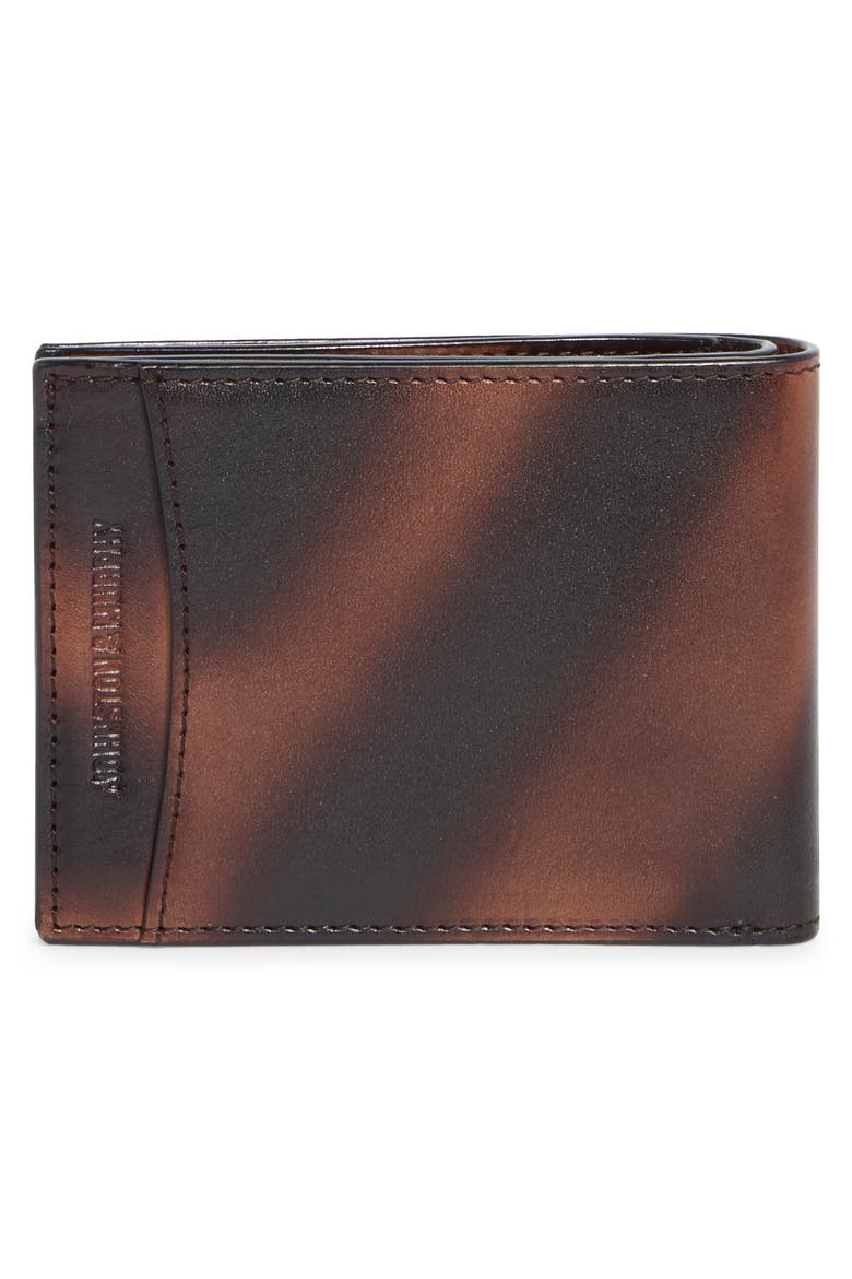 Hand Painted Bifold Wallet, Alternate, color, BROWN