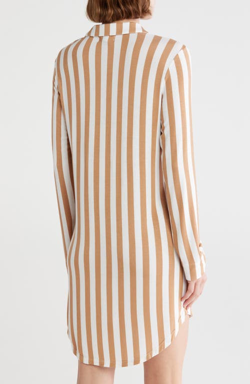 Nordstrom Rack Tranquility Button Front Nightshirt In Brown
