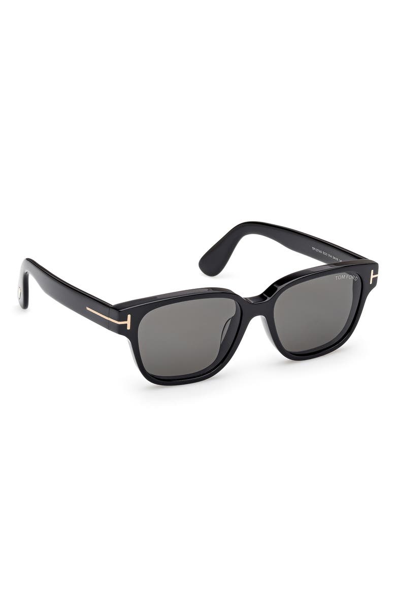 TOM FORD 54mm Square Sunglasses, Alternate, color, Shiny Black / Smoke