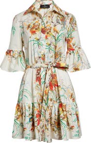 Etro Floral Print Stretch Cotton Shirtdress