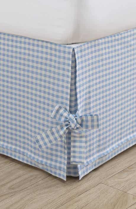 Laura Ashley La Classics Ticking Stripe Blue 1-Piece King Bedskirt