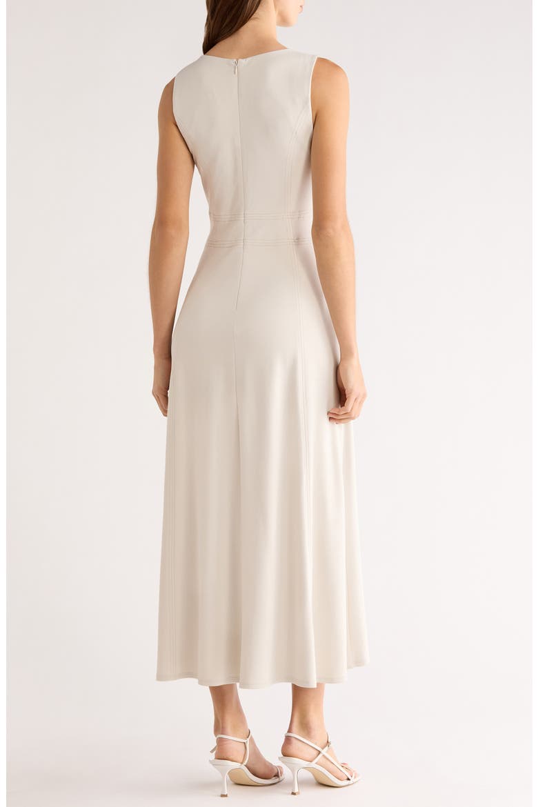 Contrast Topstitch Sleeveless Midi Dress, Alternate, color, SILVER BIRCH
