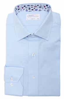Lorenzo Uomo Trim Fit Textured Stretch Cotton Dress Shirt