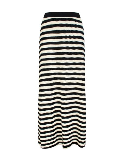 Ro&zo Mono Stripe Knit Midi Skirt
