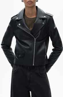 MANGO Leather Biker Jacket