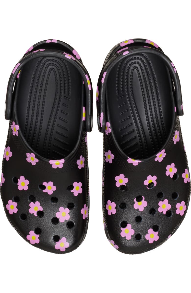 CROCS Flower Classic Clog, Alternate, color, Black