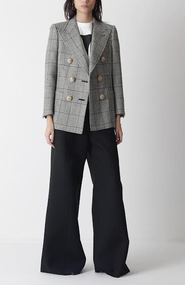 Valentino Garavani Glen Plaid Double Breasted Wool Blazer | Nordstrom