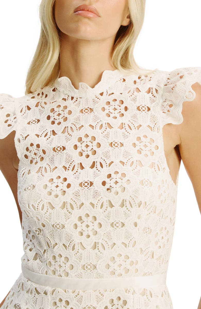 Bardot Rowen Lace Minidress, Alternate, color, Orchid White