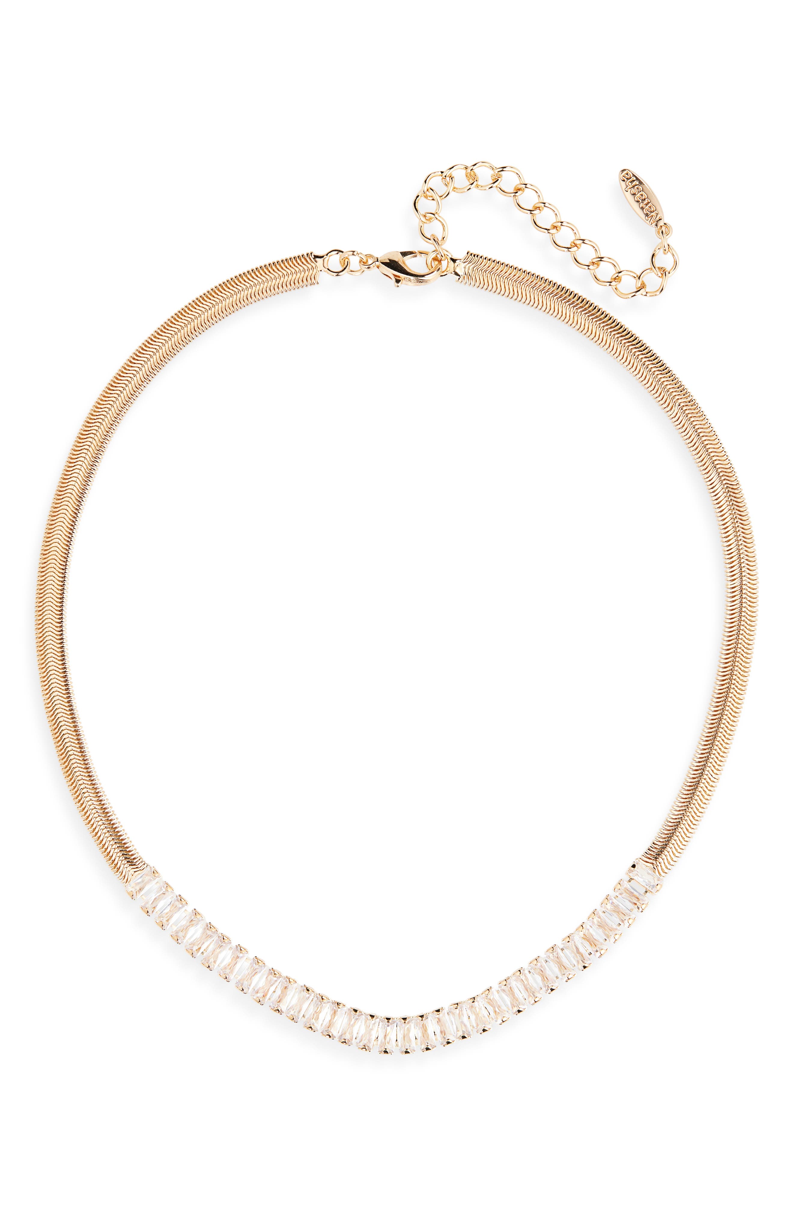 Tasha Cubic Zirconia Snake Chain Frontal Necklace