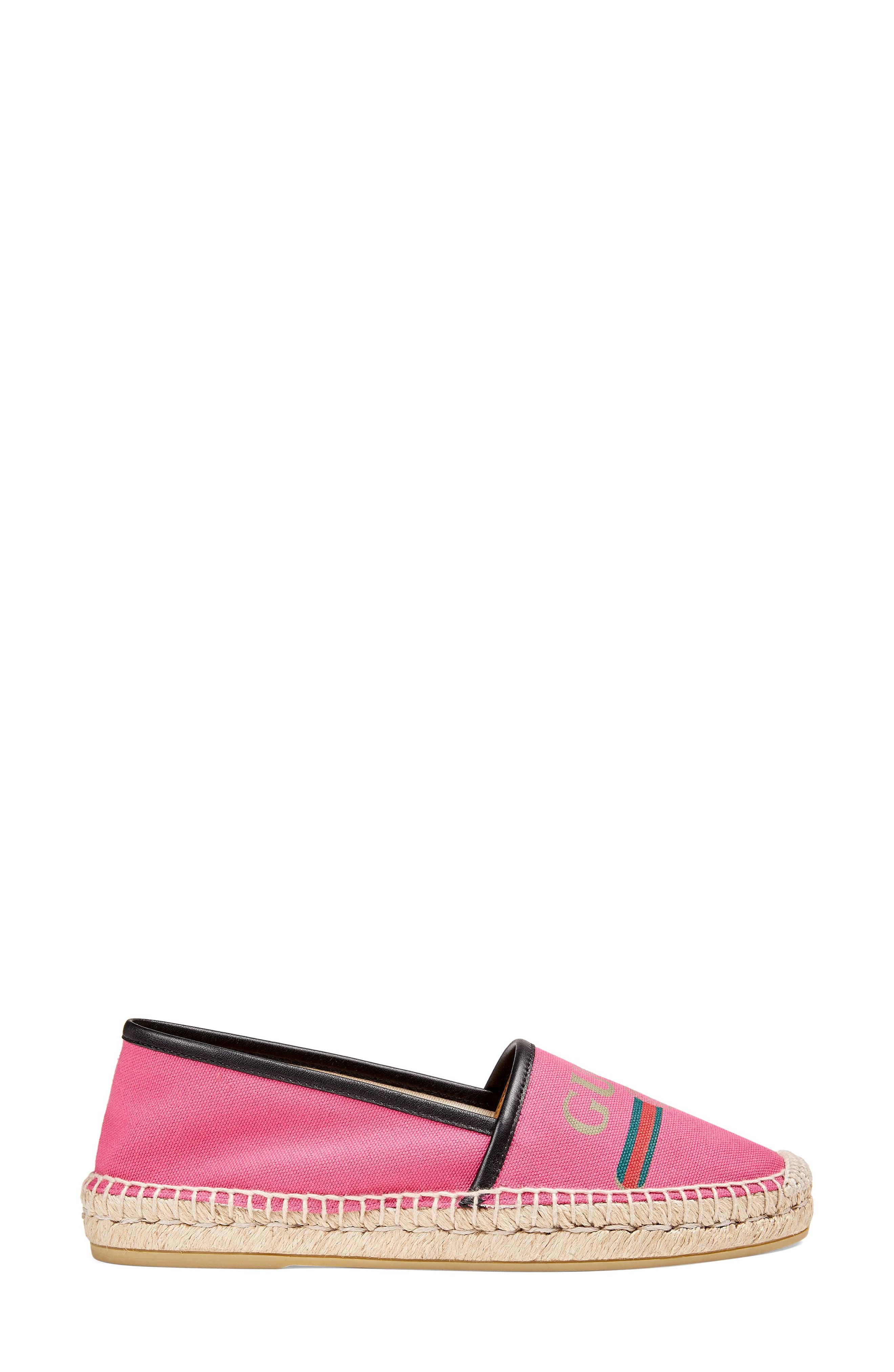 Gucci Logo Espadrille Flat, Alternate, color, Pink