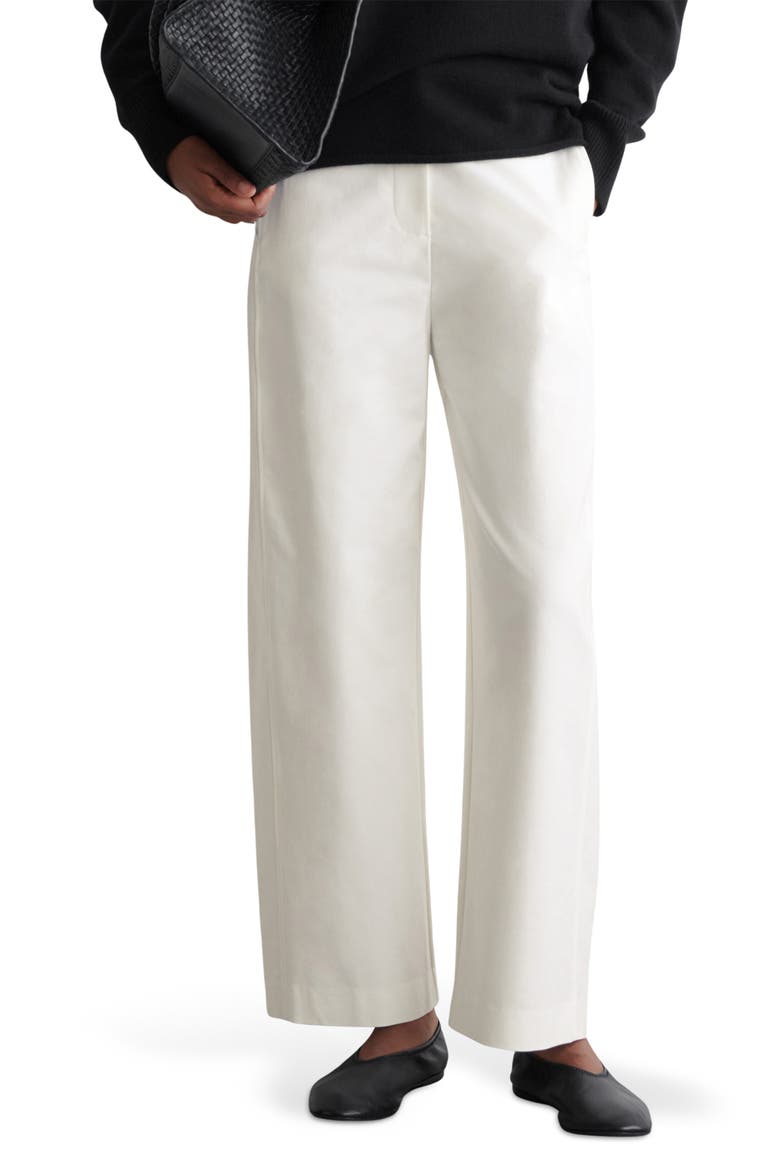 Soft Pima Cotton Barrel Leg Pants, Main, color, WHITE DUSTY LIGHT