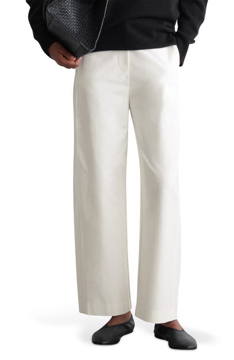 Soft Pima Cotton Barrel Leg Dress Pants